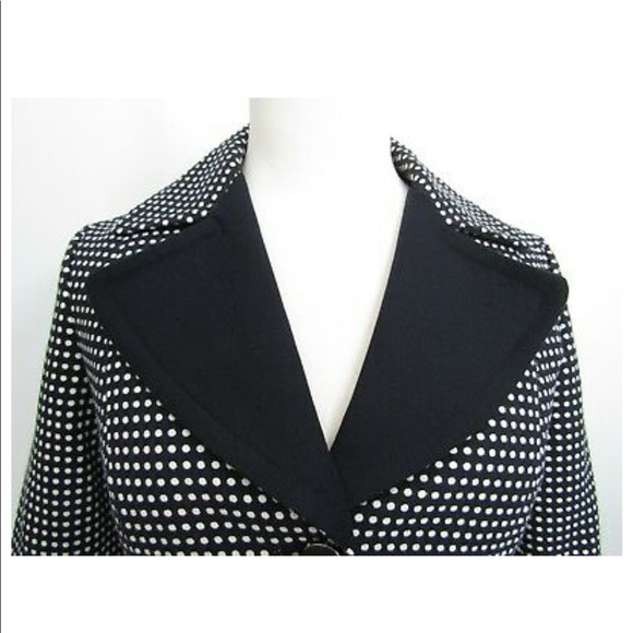 TALBOTS NAVY/WHITE POLKA DOT BLAZER SZ 18W - Picture 2 of 4